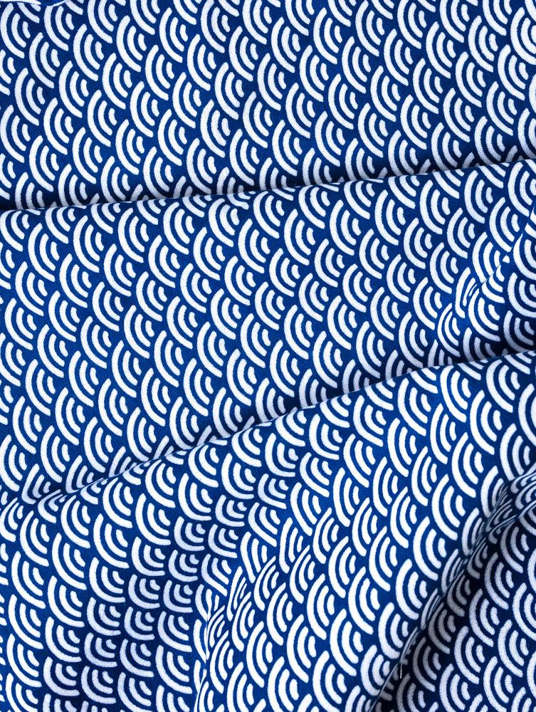 Kamawanu Tenugui Blue Waves - Japanese Cotton Hand Towel for Kitchen, Bath & Travel | Eco-Friendly, Absorbent & Quick-Drying
