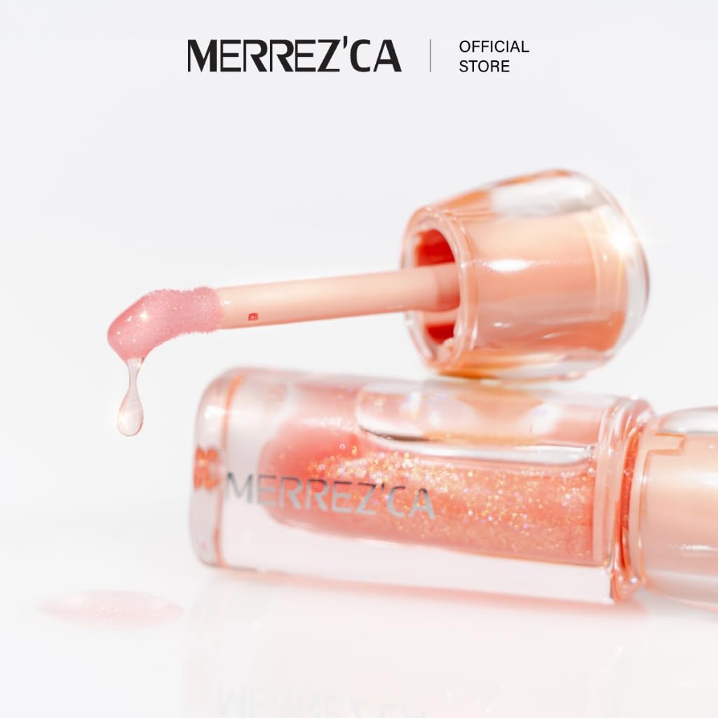 Merrezca Moisture Lip Oil Set of 6 - 4ml/Box Hydrating & Nourishing Korean Lip Gloss Shade #01 Sunrise | Perfect for Daily Lip Care, Makeup Looks & Gift Giving | Free Beauty Gifts Included