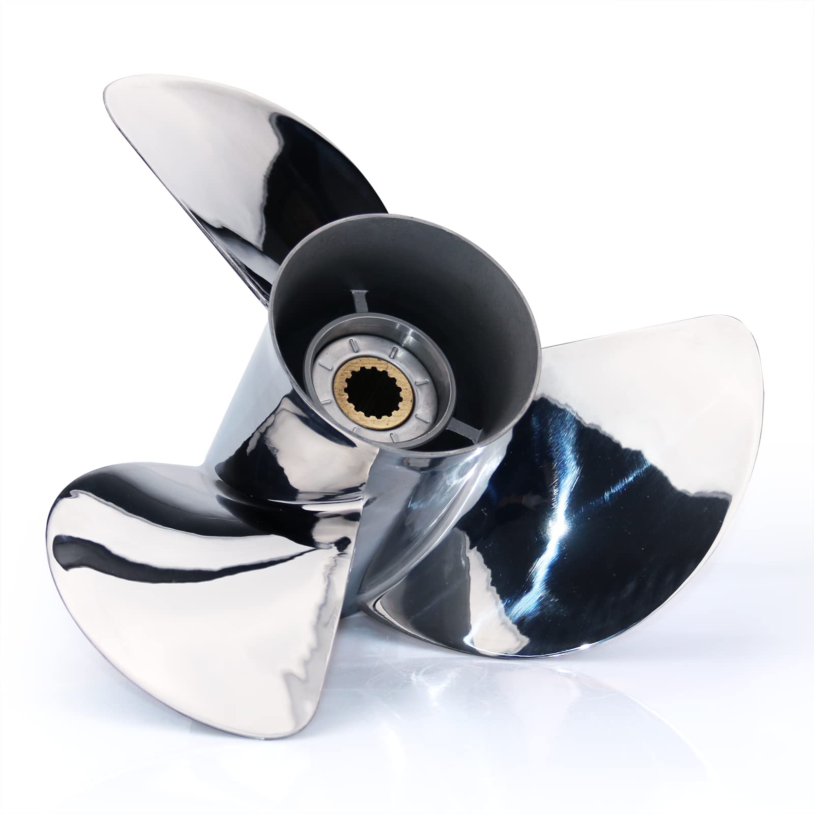 CAPTAIN Propeller 13.5x15 Stainless Steel Outboard Boat Motor for Yamaha T50-T60 60-70HP, F70-F115 75-115HP, 130HP Models | 15 Tooth Spline 6E5-45947-00-EL | Perfect for Fishing, Boating & Marine Activities