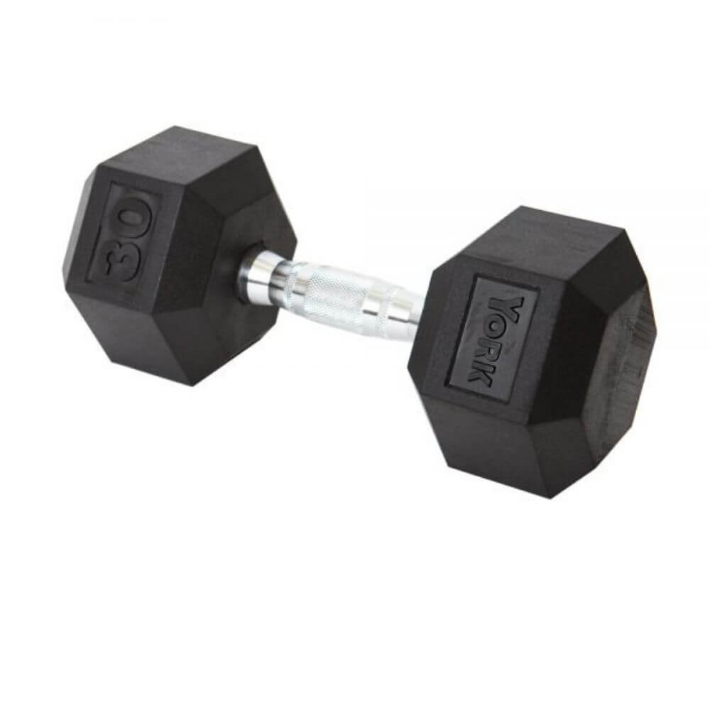 York Rubber Hex Dumbbells - Premium Weight Training Equipment for Home Gym & CrossFit Workouts | Non-Slip Grip, Durable Rubber Coating | Perfect for Strength Training, HIIT, and Functional Fitness