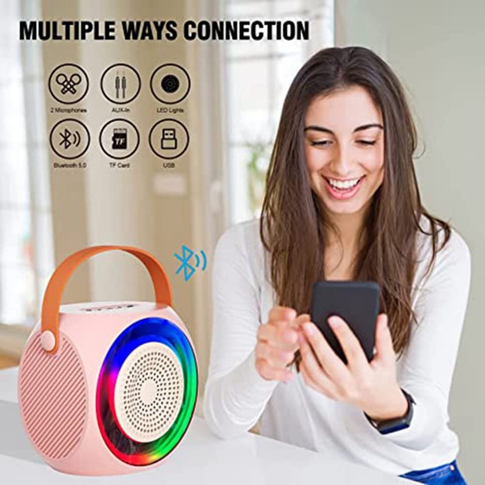 Greethga Portable Bluetooth Karaoke Speaker with 2 Wireless Microphones - High-Quality Sound for Home Parties, Outdoor Gatherings & Birthday Gifts | Perfect for Singing, Dancing & Entertainment