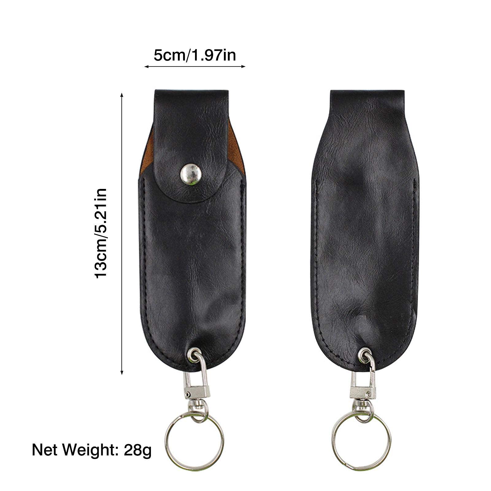 MK3 Canister OC/Mace Spray Holder – Leather Belt Holster with Key Ring, Soft Pouch for Pepper Spray (Pepper Spray Not Included, Random Color) – Perfect for Self-Defense, Jogging & Outdoor Safety