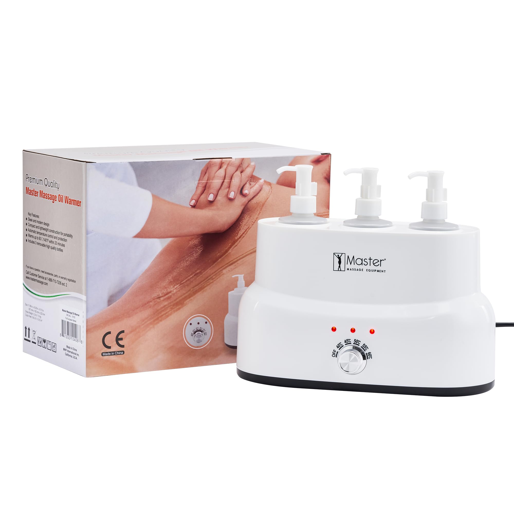 Professional 3-Bottle Massage Oil Warmer & Lotion Heater with Empty Bottles - Fast Heating Massage Cream Warming Device for Spa, Salon & Home Use - Perfect for Aromatherapy & Relaxation Therapy