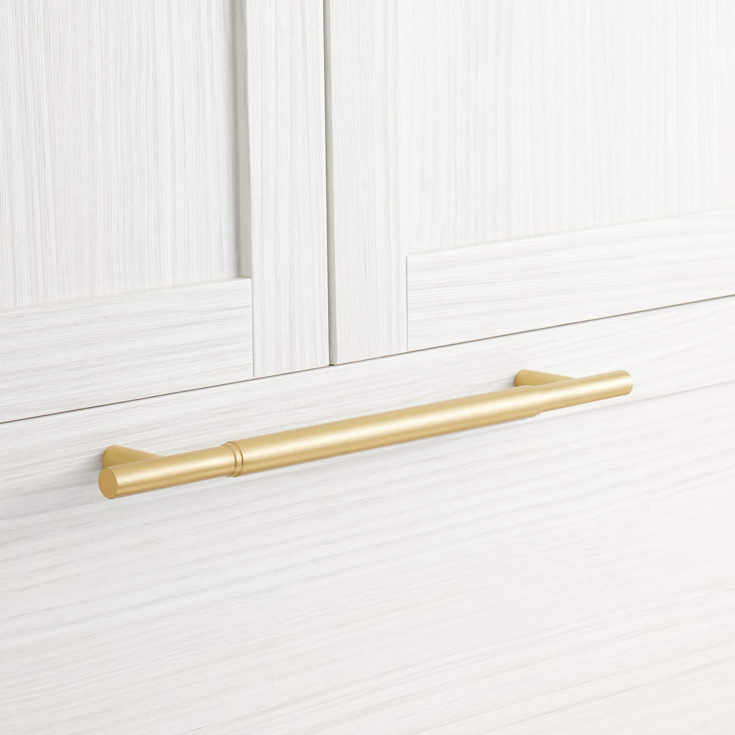 Signature Hardware 450265 Colmar 18 Inch Center to Center Bar Cabinet Pull - Satin Brass Finish | Modern Kitchen & Bar Cabinet Handle | Perfect for Home Bars, Wine Cabinets & Furniture Upgrades