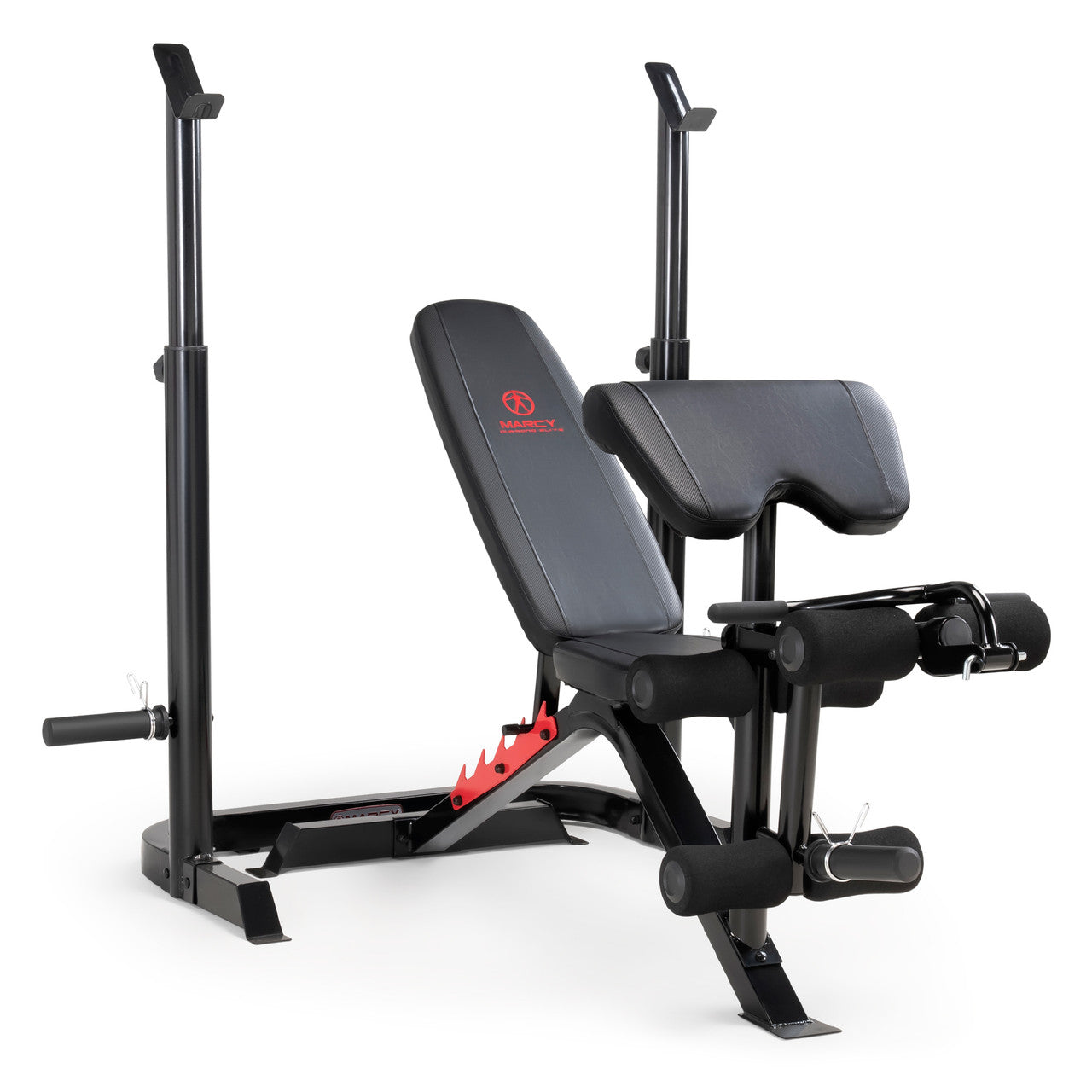 Marcy MD 7836 Olympic Weight Bench with Squat Bar Catch - 2-Piece Home Gym Equipment for Strength Training & Powerlifting Workouts
