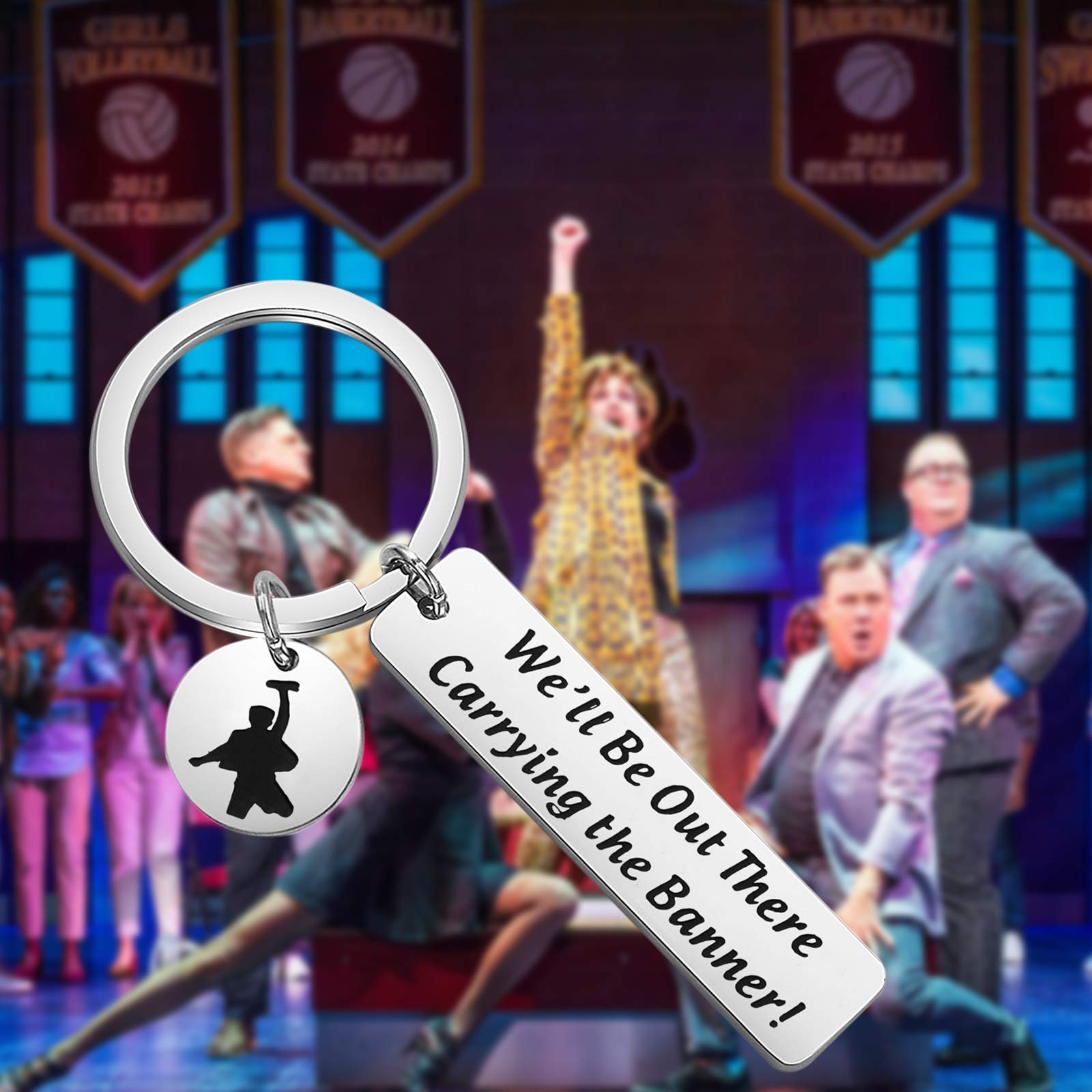 FOTAP Musical Theatre Keychain - 'We'll Be Out There Carrying The Banner' Inspired Gift for Broadway Fans | Perfect for Backpacks, Gifts & Theatre Lovers