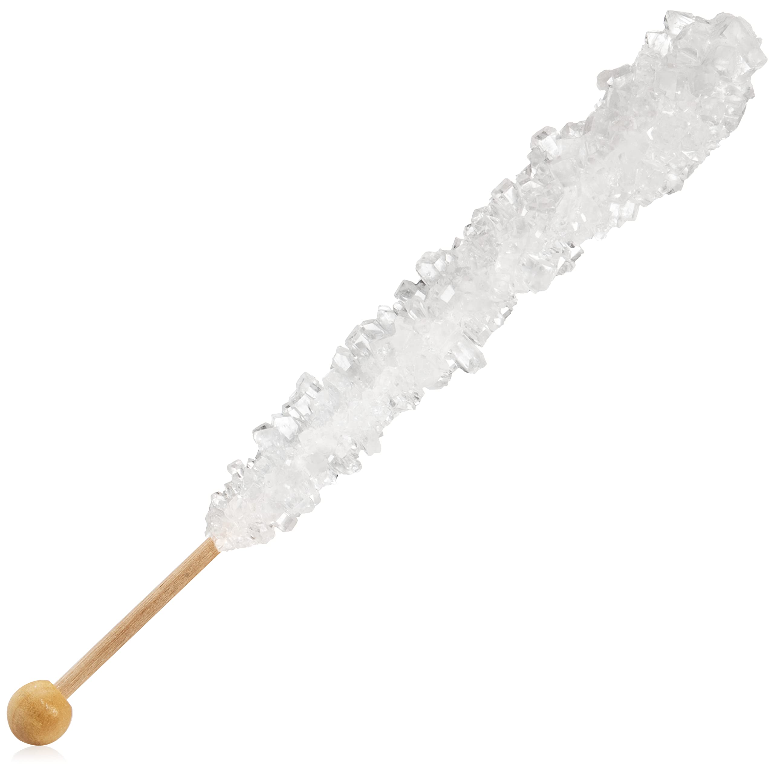 Original White Rock Candy Sugar Sticks - Sweet Sugar Flavored - 24 Individually Wrapped Pieces - Perfect for Birthday Parties, Baby Showers & Coffee Sweeteners