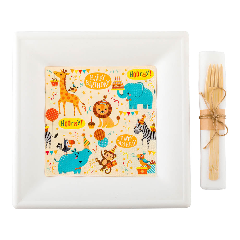 Premium Jungle Safari Paper Luncheon Napkins - 13x13 Inches, 20 Count - Perfect for Birthday Parties, Baby Showers & Themed Events