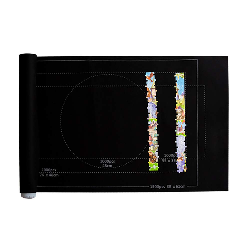 Premium Puzzle Roll Up Mat - 26x46 Inch Large Felt Storage Mat for 1500 Piece Puzzles | Portable Puzzle Organizer & Protector | Perfect for Travel, Home, and Classroom Use