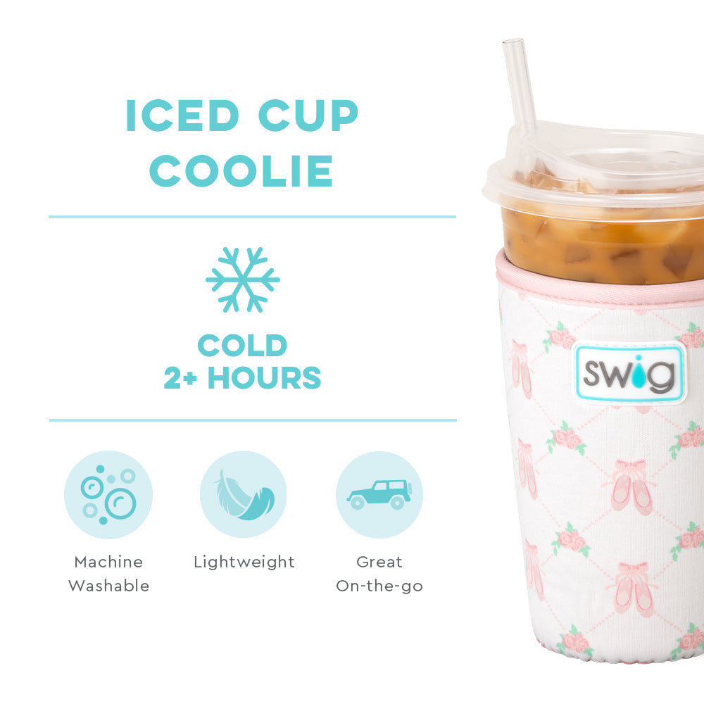 On Pointe Medium Iced Cup Coolie - Insulated Coffee Sleeve for 16oz Iced Coffee Cups, Perfect for Iced Lattes, Cold Brew & Bubble Tea - Great for Coffee Shops, Cafes & Summer Drinks