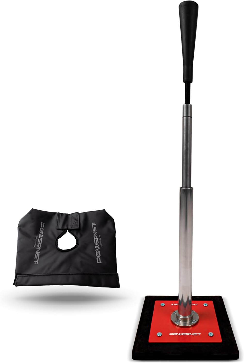 PowerNet Pro Batting Tee - Adjustable Baseball & Softball Training Equipment for Hitting Practice | Perfect for Backyard, Cage & Field Drills