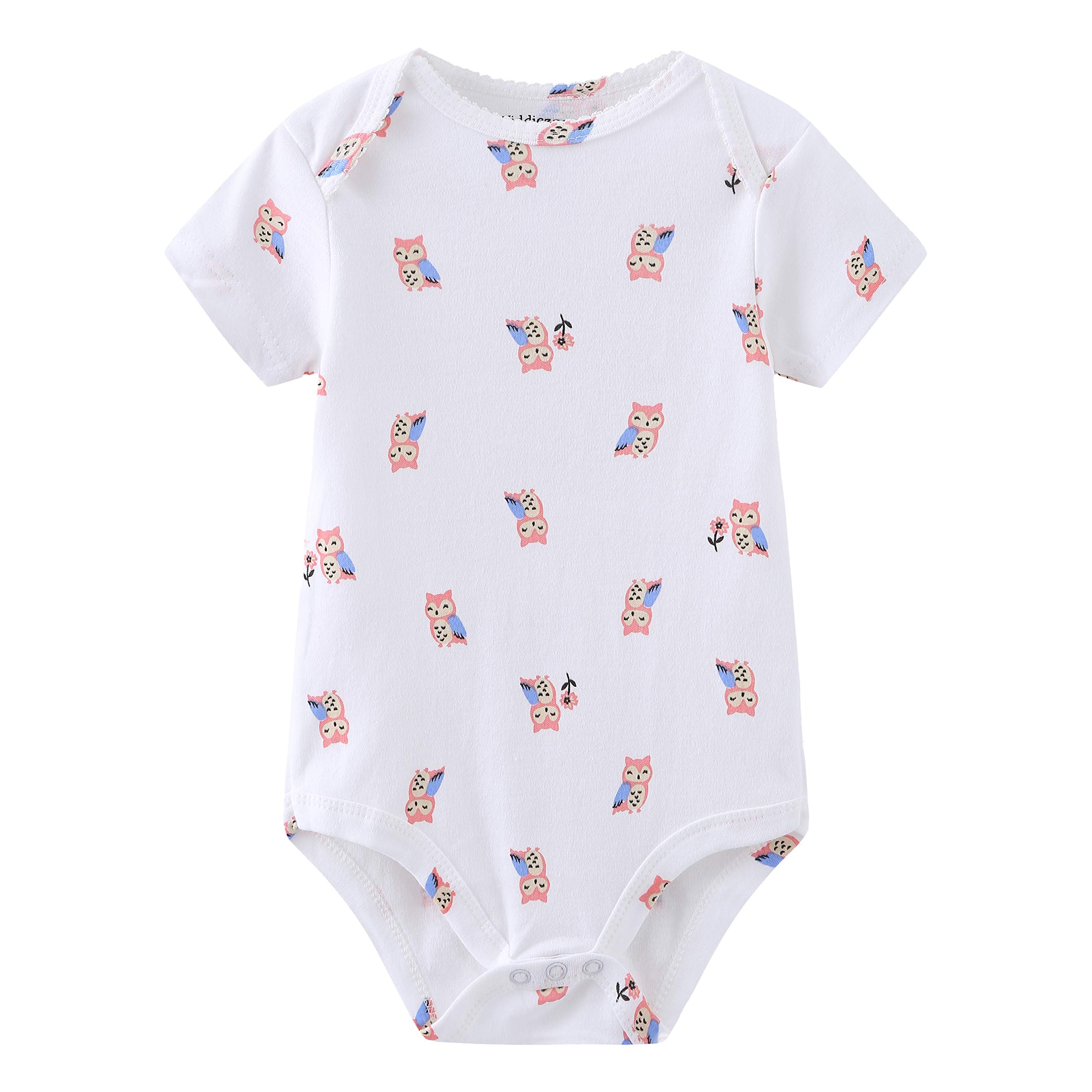 Kiddiezoom Newborn Baby Unisex Cotton Bodysuits 5-Pack - Soft Organic Baby Onesies for Boys & Girls - Perfect Baby Shower Gift & Everyday Comfort Wear