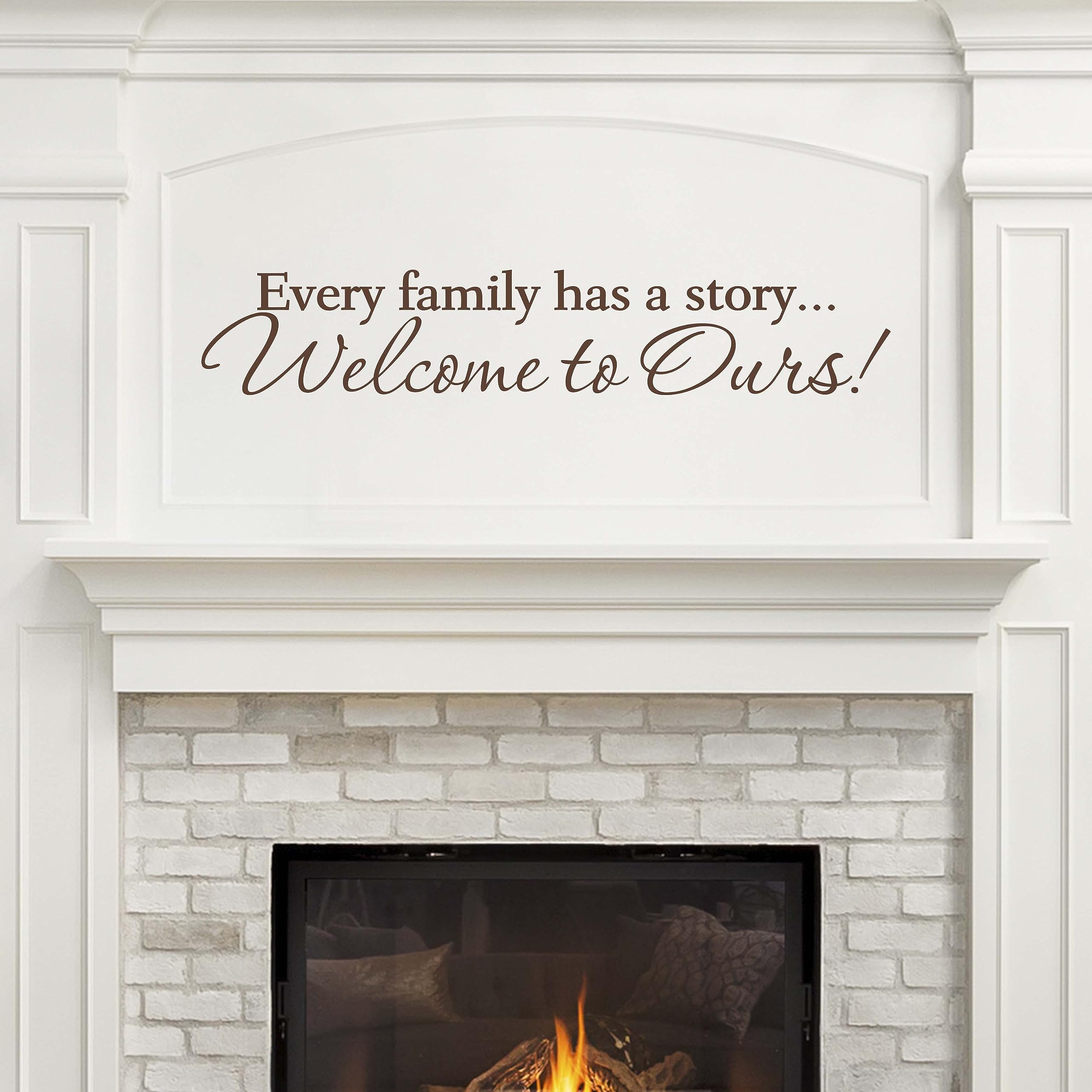 Every Family Has A Story Welcome to Ours - Brown Family Wall Decal Sticker | Removable Vinyl Wall Art Decor for Living Room, Nursery & Entryway | Personalized Home Decor Gift Idea
