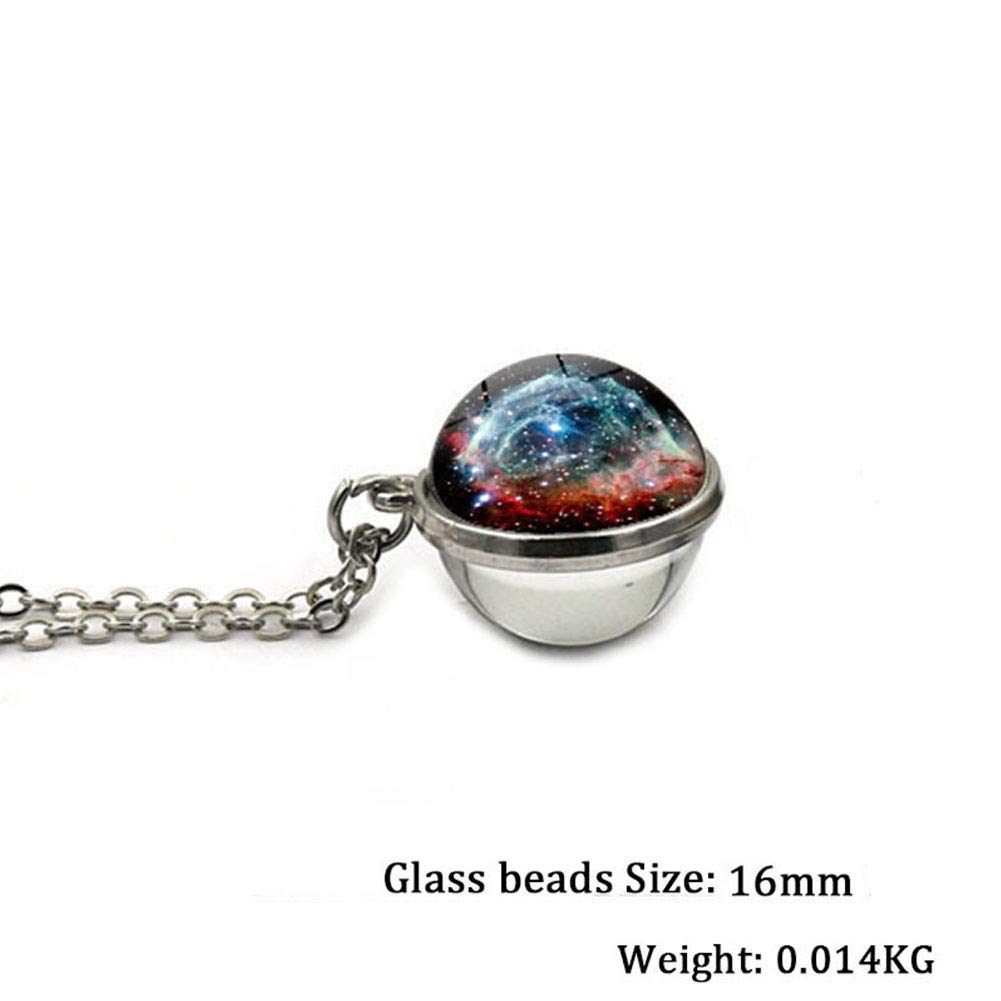 JCZR.Y Eight Planets Necklace - Double-Sided Glass Pendant with Solar System Design, Universe Galaxy Jewelry for Women | Perfect for Astronomy Lovers, Space-Themed Gifts & Cosmic Fashion Accessories