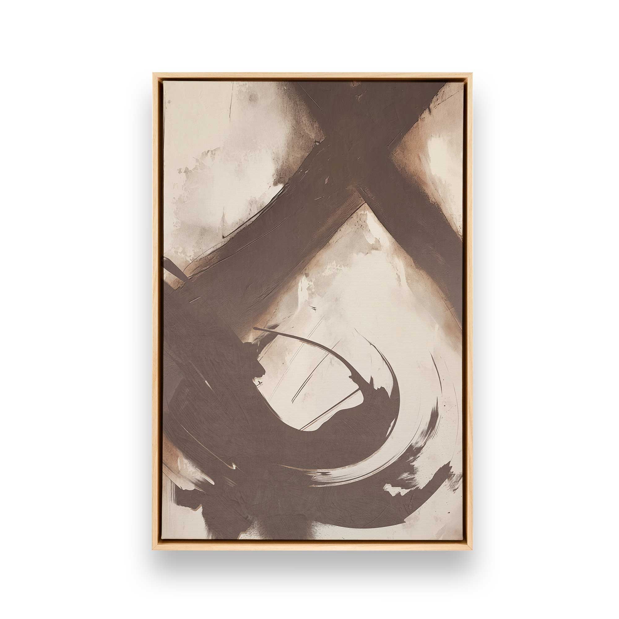 Abstract Sienna Swirl Canvas Wall Art - Set of 2 Modern Prints for Living Room & Bedroom Decor