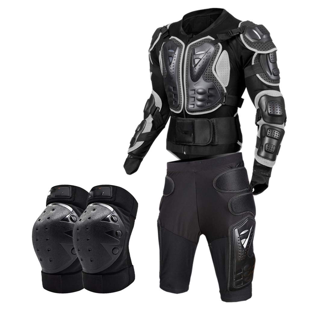 Motorcycle Full Body Armor Set - CE Certified Protective Jacket, Shorts, Knee Pads & Gloves for Off-Road Riding & Racing | Impact Protection Gear for Men & Women