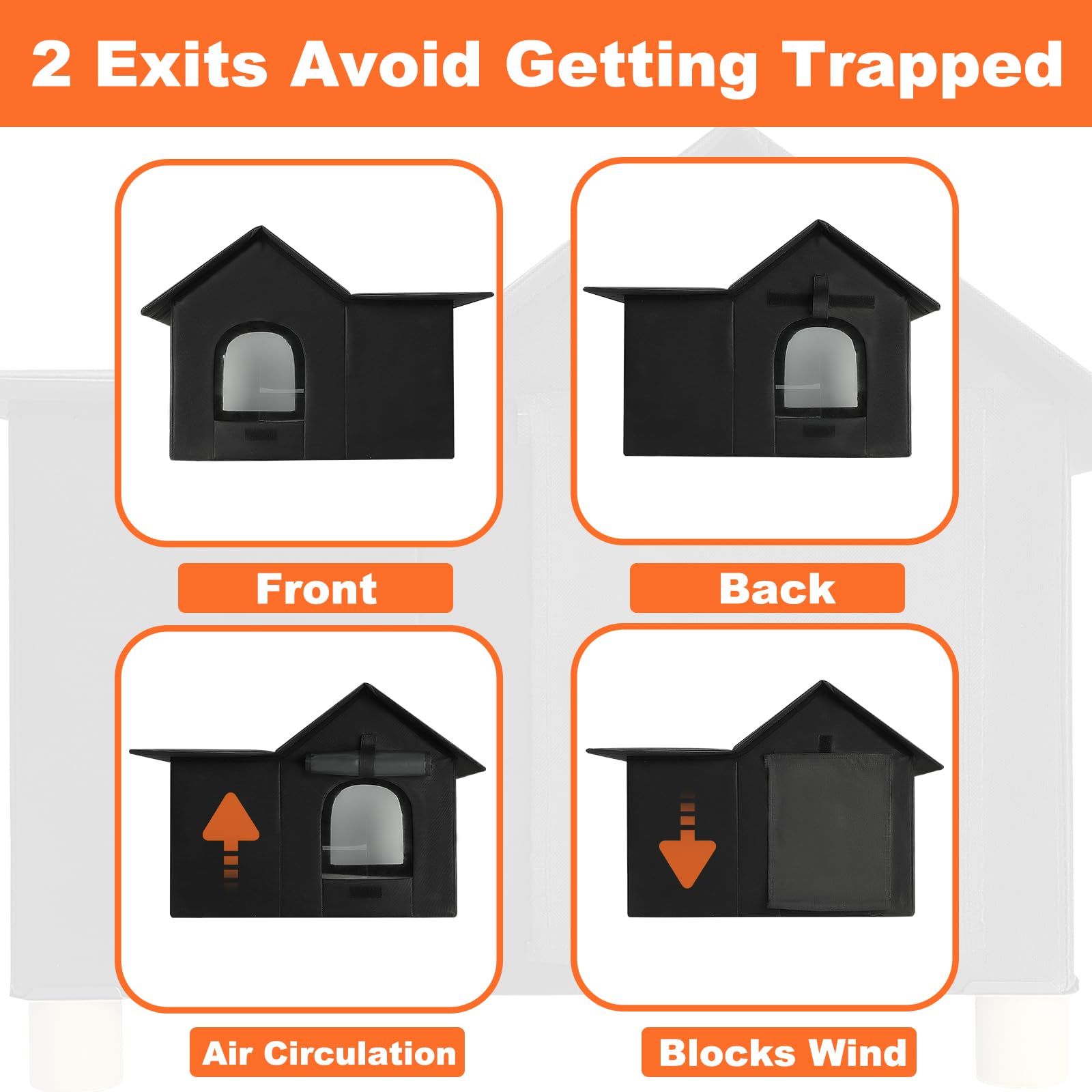 Heated Outdoor Cat House for Winter - Weatherproof Insulated Shelter with 2 Warming Pads | Collapsible Feral Cat Kennel for Stray Cats & Small Animals | Perfect for Backyards, Garages & Cold Weather Protection