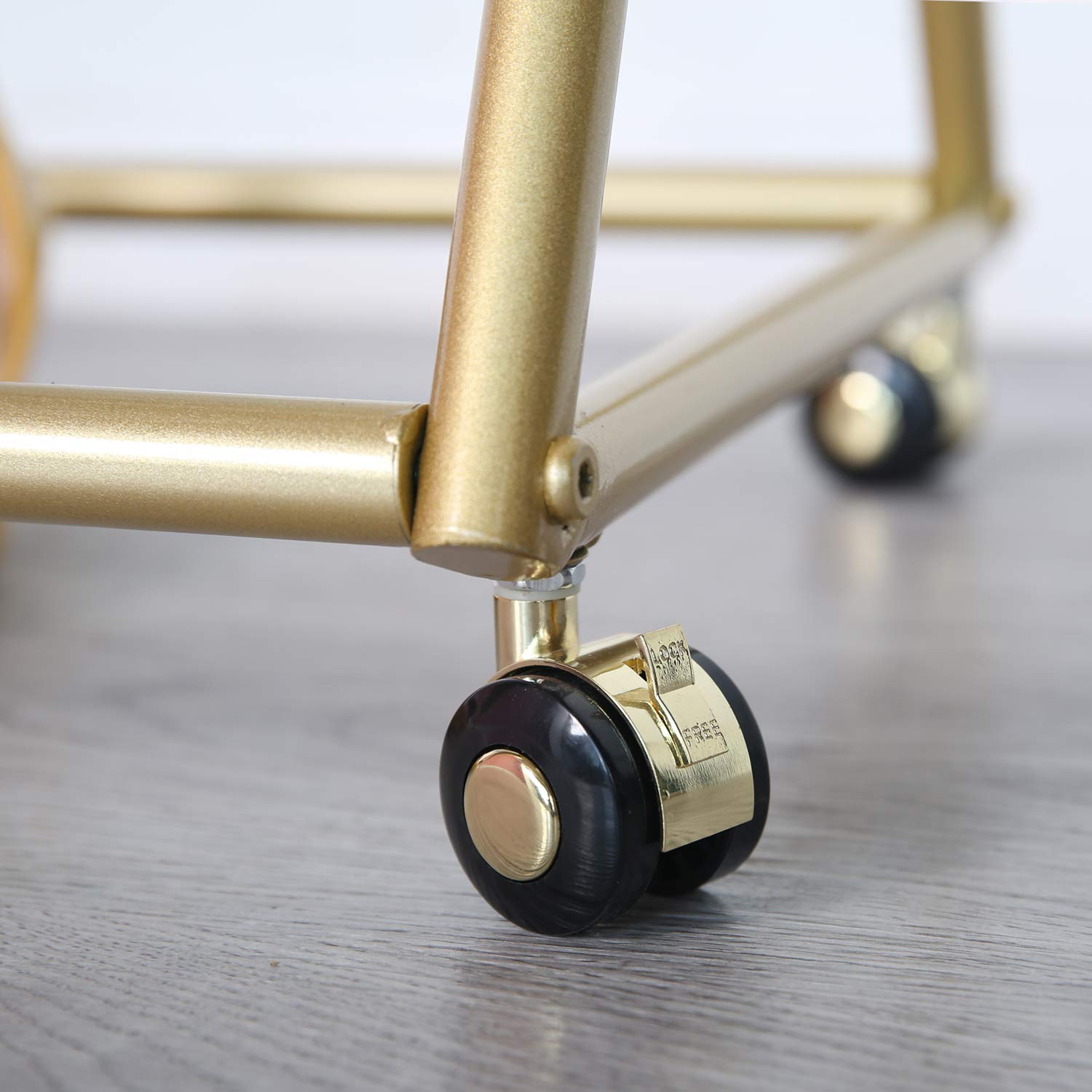 Gold Rolling Clothing Rack with Wheels - 59 Inch Modern Garment Rack for Boutique Display & Retail Store Use | Perfect for Clothing Stores, Home Closet Organization & Fashion Showrooms