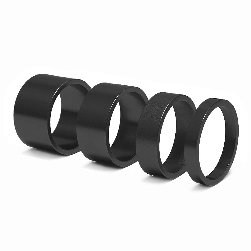 4-Piece Aluminum Bike Headset Washer Set for Mountain Bicycles - Front Fork Washers, Stem Spacers & Handlebar Rings - Durable Bicycle Repair Parts for MTB, Road & Hybrid Bikes (Perfect for Bike Maintenance & Upgrades)