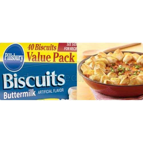 Pillsbury Unbaked Buttermilk Biscuit Dough - 2.2 Ounce (120 Count Case) | Fresh Baking for Breakfast, Dinner & Holiday Meals
