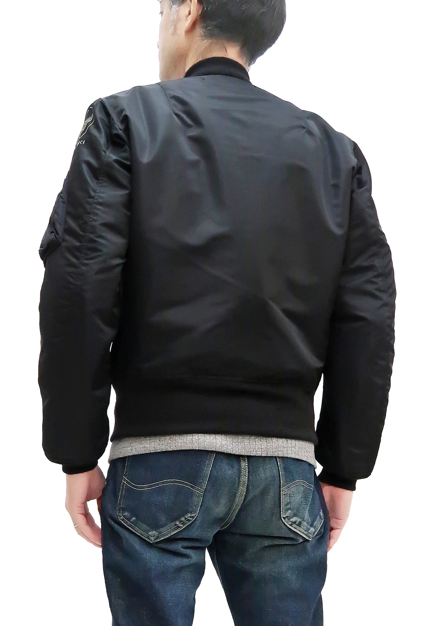 Buzz Rickson MA-1 William Gibson Black Flight Jacket - Men's Slim Fit Bomber Jacket BR14964 | Military Style Outerwear for Casual Wear & Urban Fashion