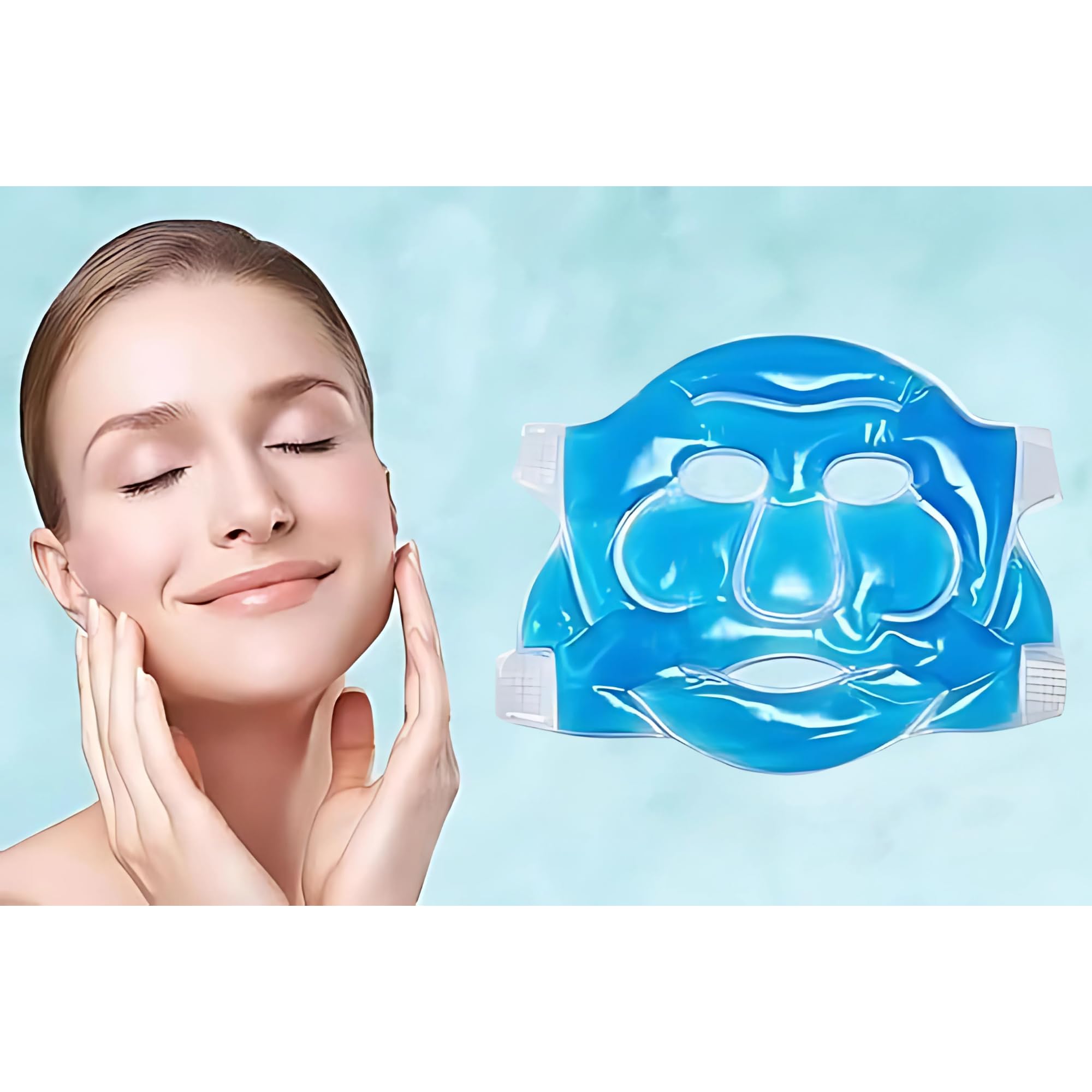 Axteno Aqua Ice Cooling Gel Mask - Cold Therapy Face Mask for Puffy Eyes, Sunburn & Migraine Relief - Perfect for Post-Workout, Travel & Skincare Routine
