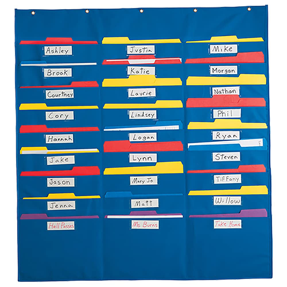 Lauri Organization Pocket Chart - Durable Classroom & Home Storage Solution for Kids' Supplies, Toys & Learning Materials
