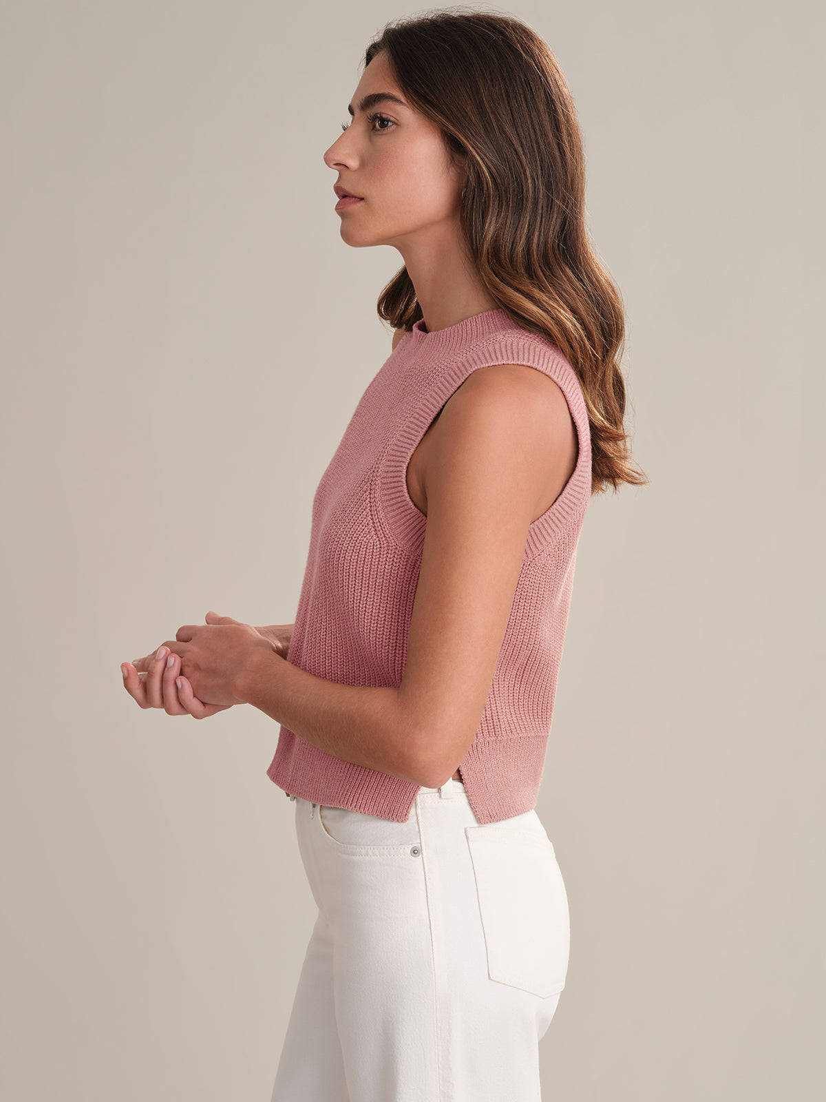 Demi High Crewneck Cotton Tank Top for Women - Soft Breathable Casual Wear - Perfect for Gym, Yoga, and Everyday Outfits
