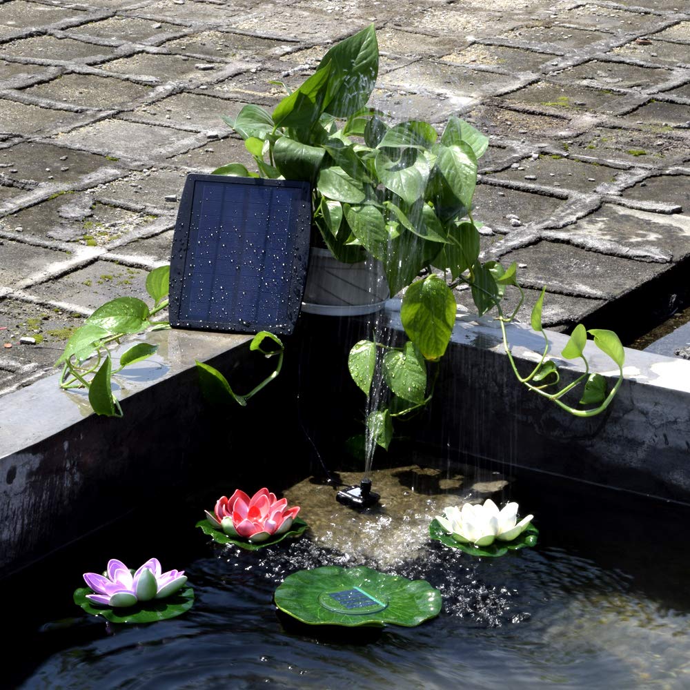 Eco-Friendly Solar Powered Water Pump for Garden Fountains, Ponds & Landscaping - 9V 2.5W Plug-in Solar Panel Fountain Pump - Perfect for Outdoor Decorative Water Features, Bird Baths & Pool Accents