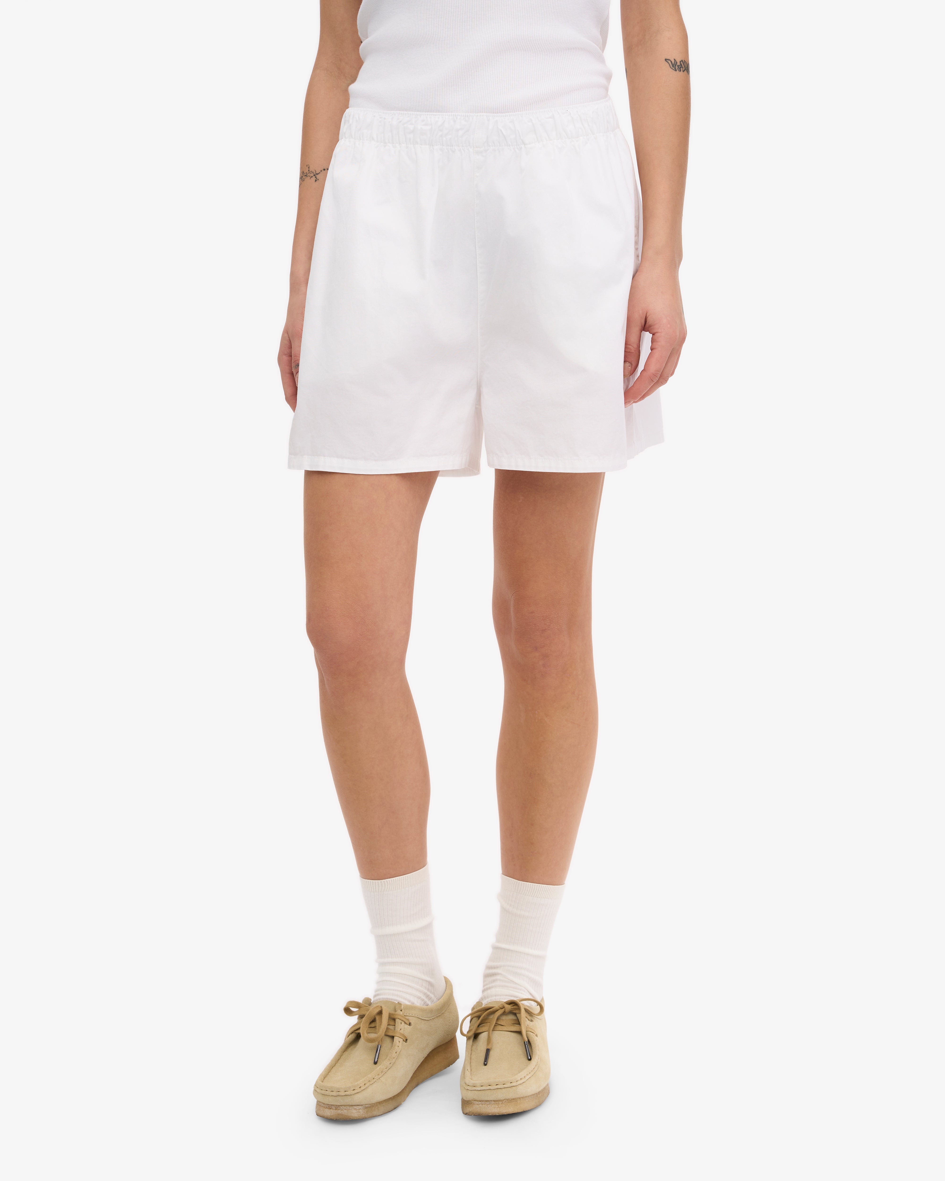 Organic Cotton Women's Twill Shorts - Comfortable & Breathable Summer Shorts for Casual Wear, Outdoor Activities & Travel | Optical White