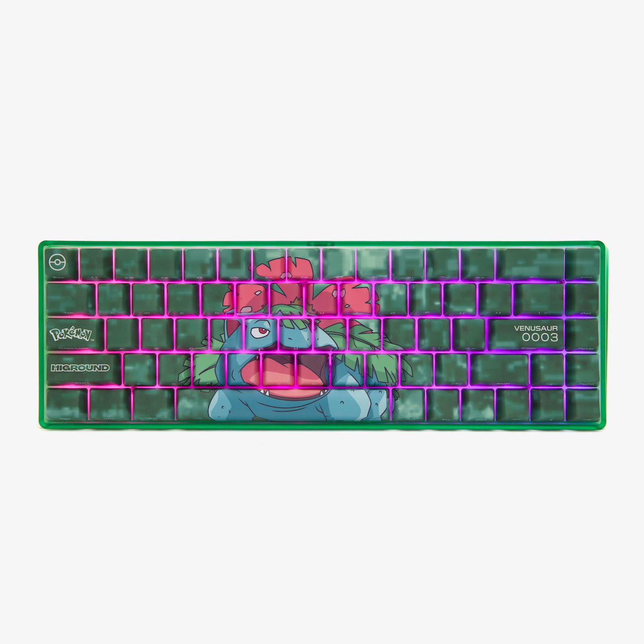 Pokémon + HG Basecamp 65HE Mechanical Keyboard - Venusaur Themed Custom Gaming Keyboard for PC & Mac | Perfect for Esports, Typing & Streamers