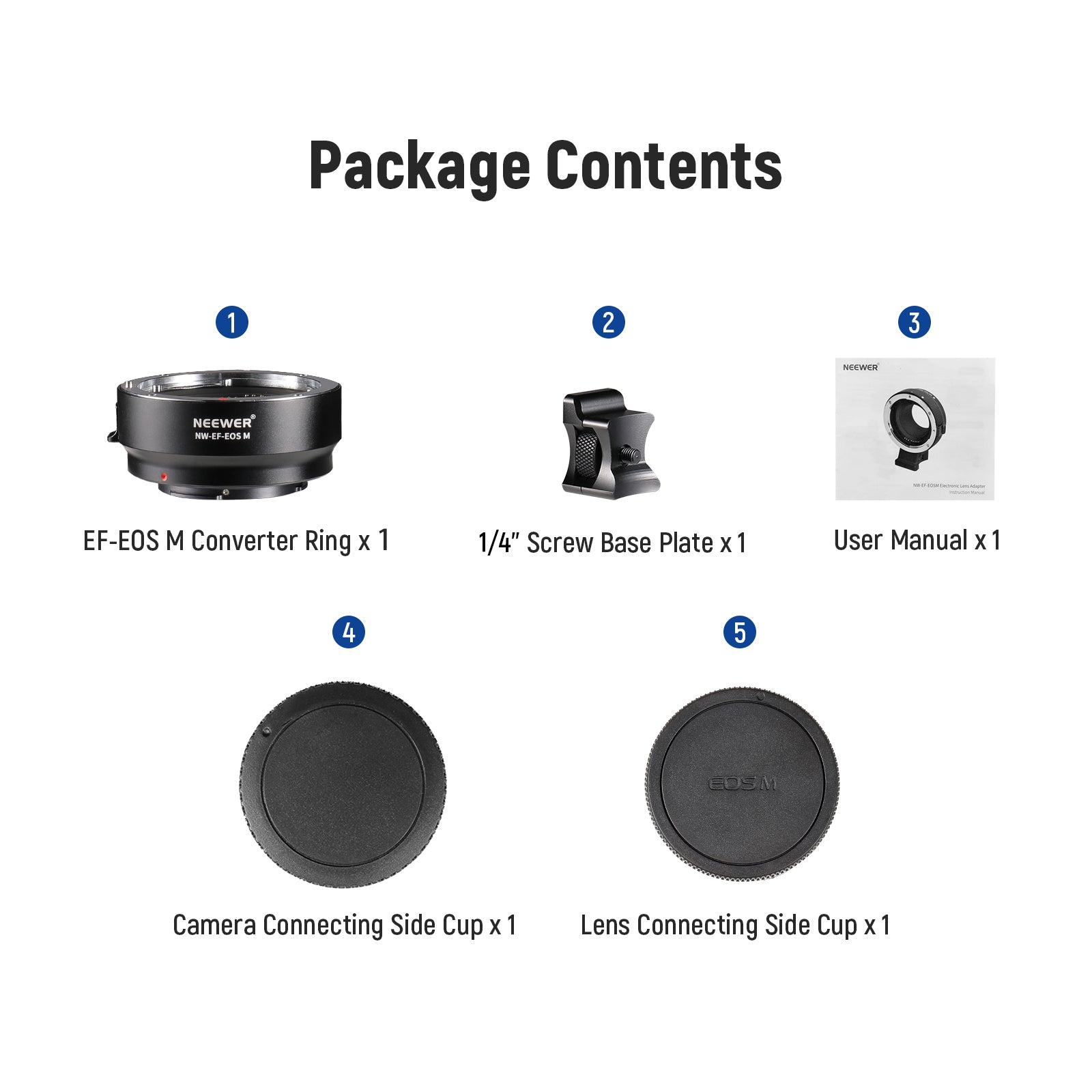 NEEWER EF to EOS M Mount Adapter for Canon EF Lens to EOS M Camera - Perfect for Photography, Videography & Travel Shooting