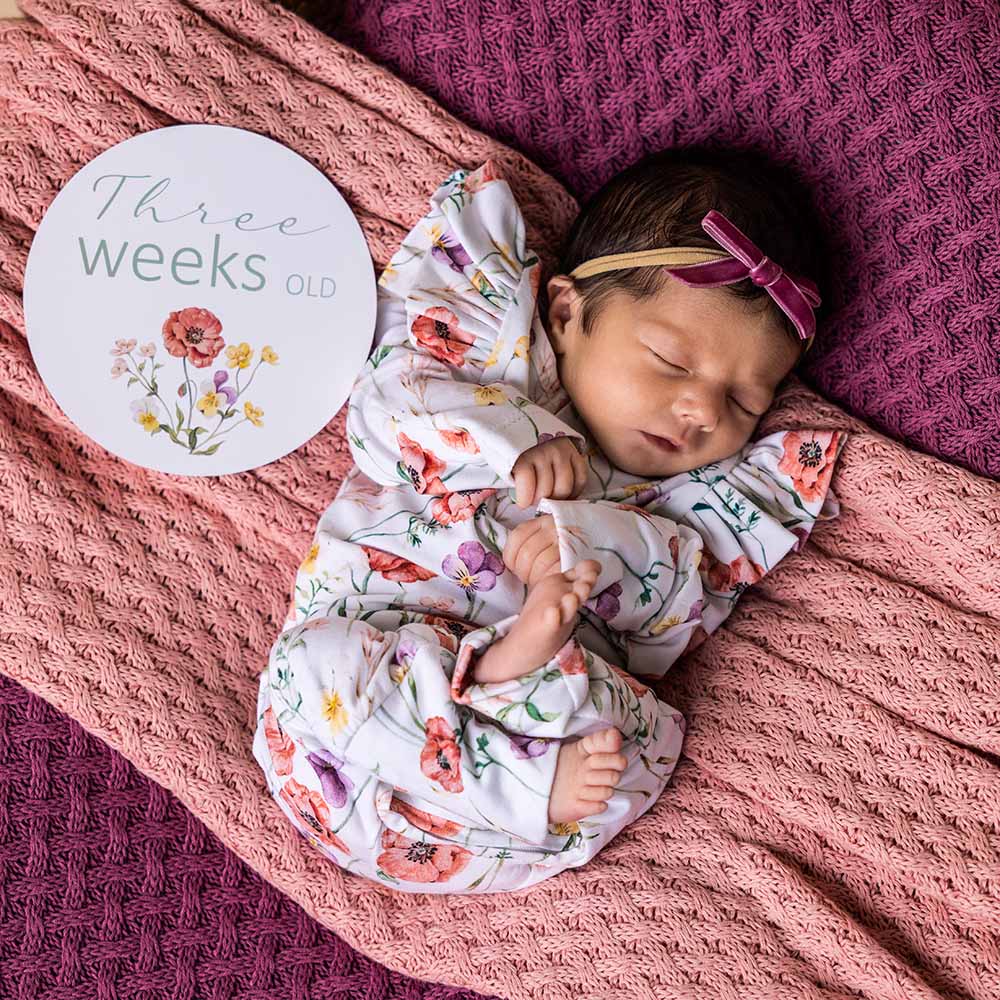 Organic Baby Growsuit - Snuggle Hunny Soft Cotton Meadow Print - Perfect for Newborns, Infants & Toddlers - Ideal for Playtime, Naptime & Everyday Comfort