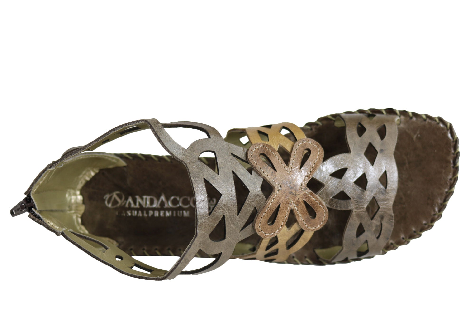 Andacco Betti Women's Comfortable Flat Leather Sandals - Handmade in Brazil - Perfect for Beach, Vacation & Summer Outfits