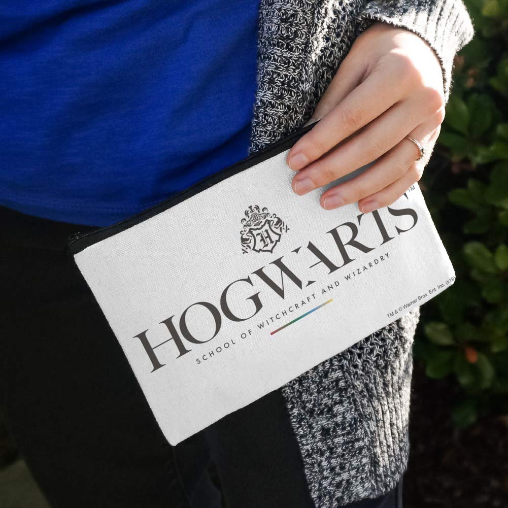 Harry Potter Hogwarts Logo Makeup Bag - Waterproof Cosmetic Organizer Pouch for Travel, Gym & Daily Use | Official Licensed Merchandise