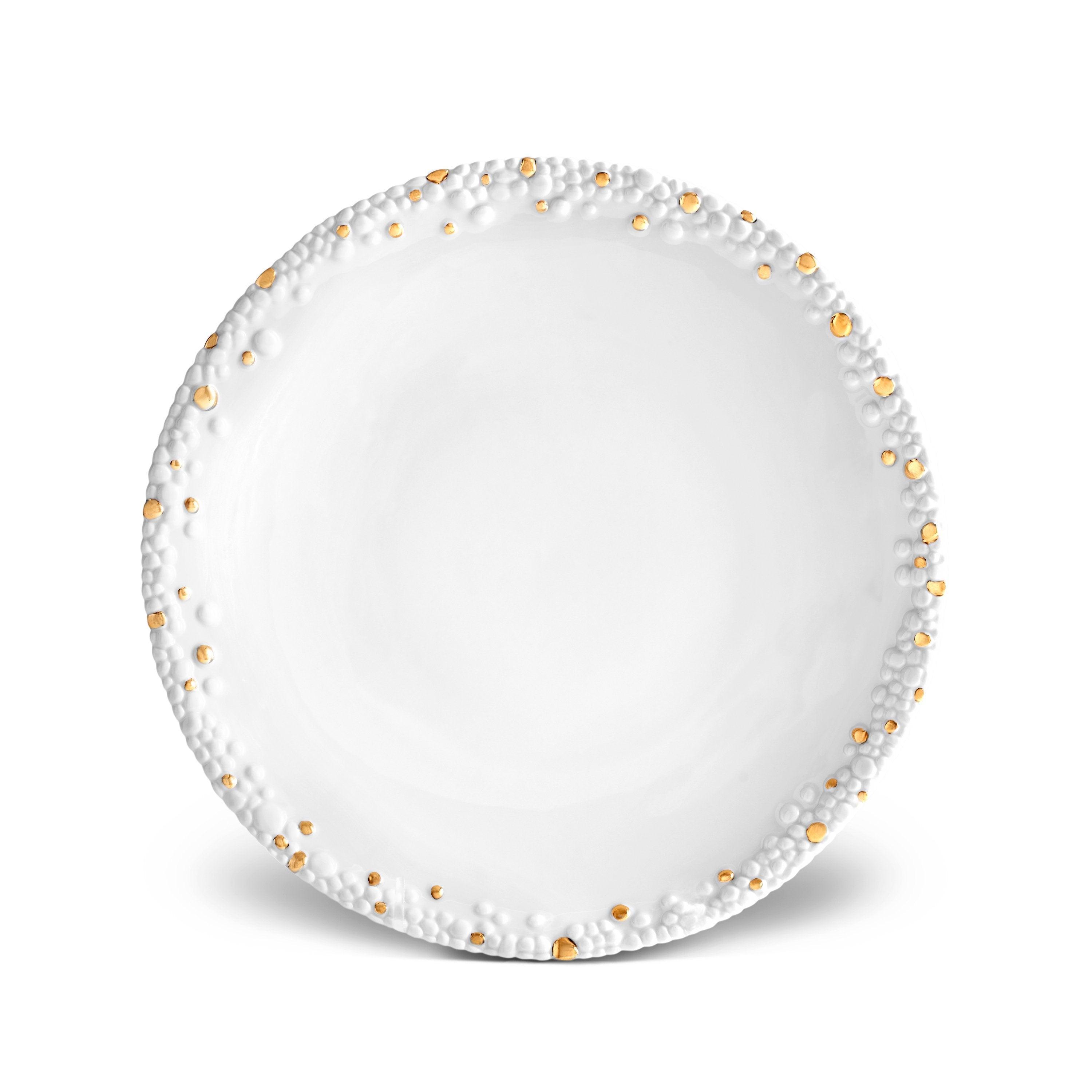 Premium Haas Mojave White & Gold Dinner Plates - Elegant Fine Dining & Wedding Tableware for Special Occasions