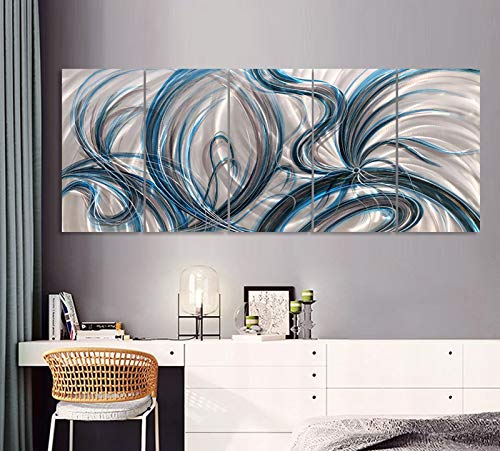 Abstract Metal Wall Art - Modern Contemporary Home Decor for Living Room, Bedroom & Office - Handcrafted Yihui Arts Pictures for Stylish Interior Design