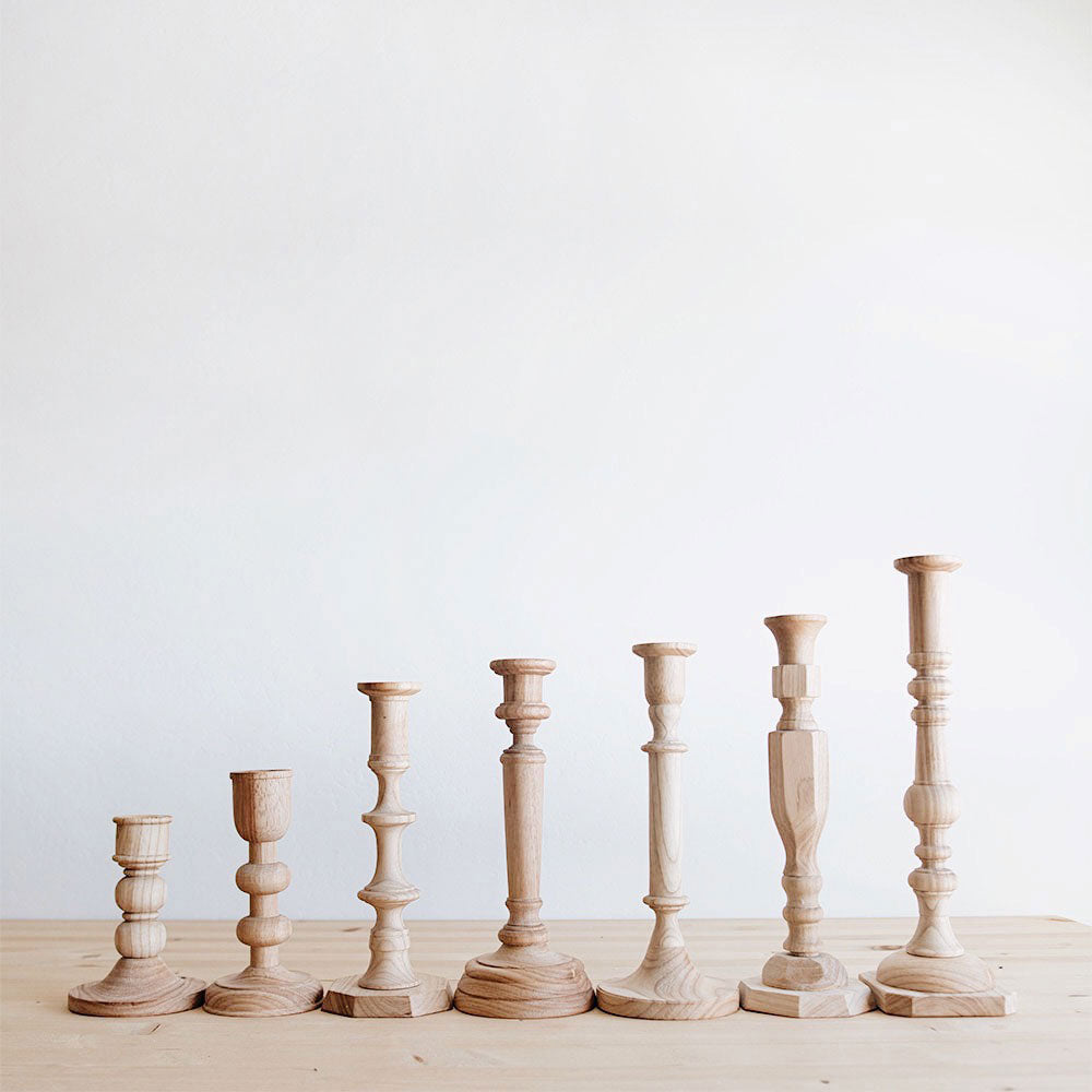 Aglow Wooden Candlesticks - Handcrafted Natural Wood Candle Holders for Wedding, Home Decor & Romantic Dinner Ambiance