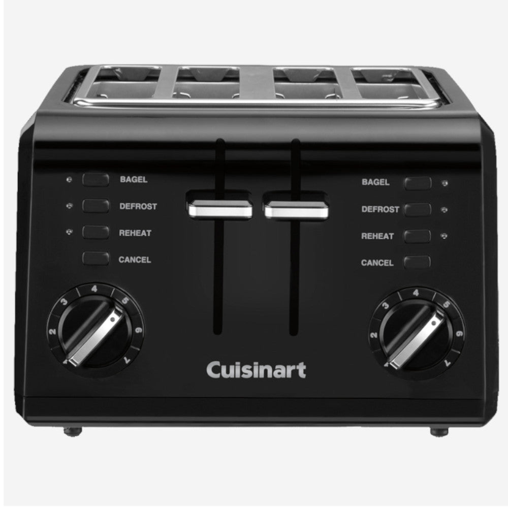 CUISINART CPT 142BKC 4-Slice Compact Toaster - Black - Perfect for Small Kitchens, Dorms & Office Break Rooms