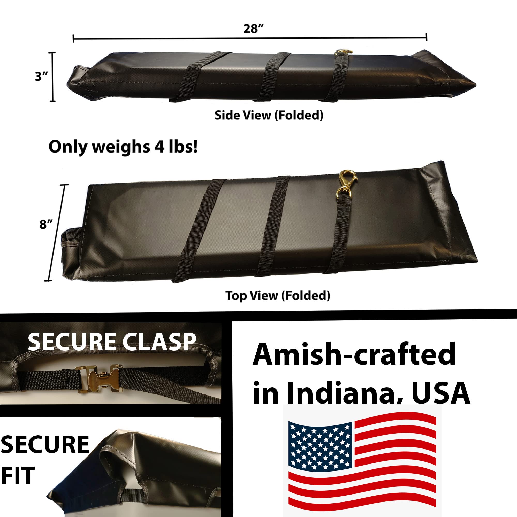 **Foldable Hard Top Bucket Cover for Bucket Trucks – Waterproof & Space-Saving Design with Nylon Strap & Buckle – Fits 2-Man Bucket (28