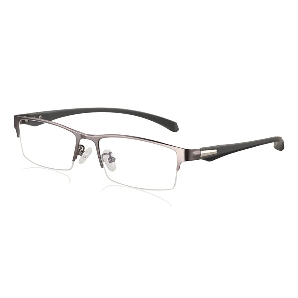 Bendable Soft Leg Reading Glasses - Metal Half-Frame, Anti-Blue Light & Color Changing Aspheric Resin Lens (+1.75 Magnification) - Perfect for Reading, Computer Use & Office Work