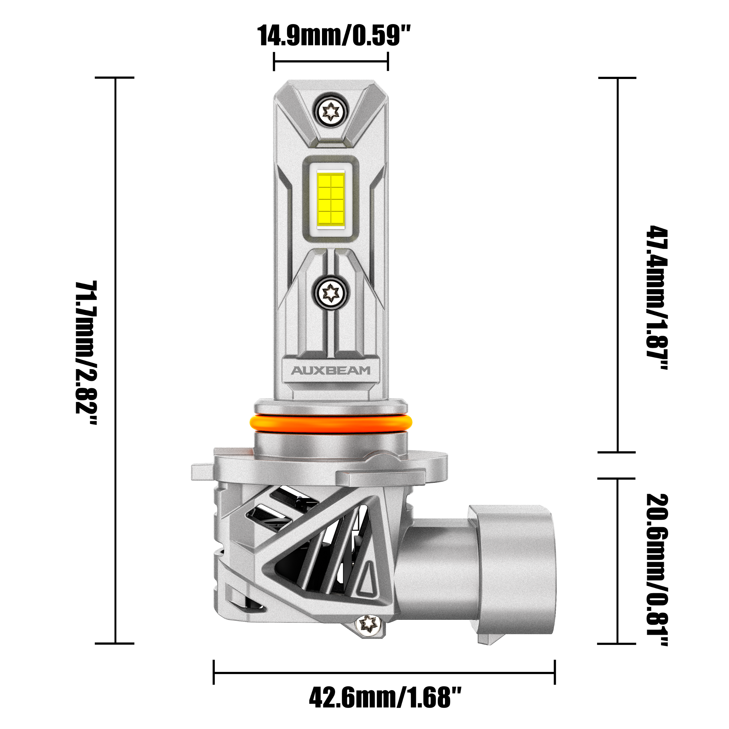 9005/HB3 LED Headlight Bulbs 70W 20000LM Super Bright - Q26 Series 1:1 Size Plug and Play - 6500K Cool White Light - Pack of 2 Bulbs - Perfect for Night Driving, Foggy Conditions & Off-Road Vehicles