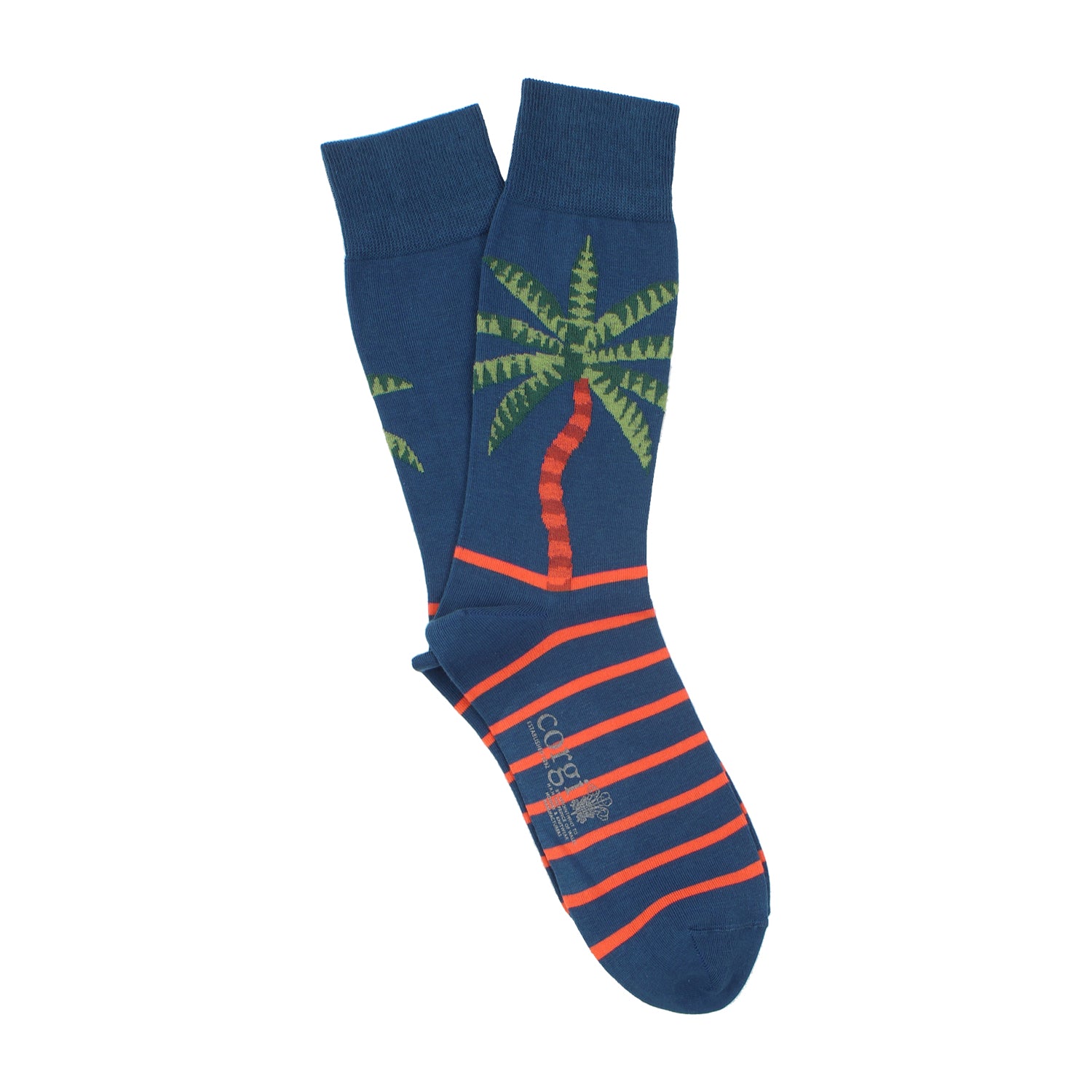 Men's Breathable Cotton Socks with Palm Tree Design - Comfortable Casual & Beach Wear for Summer