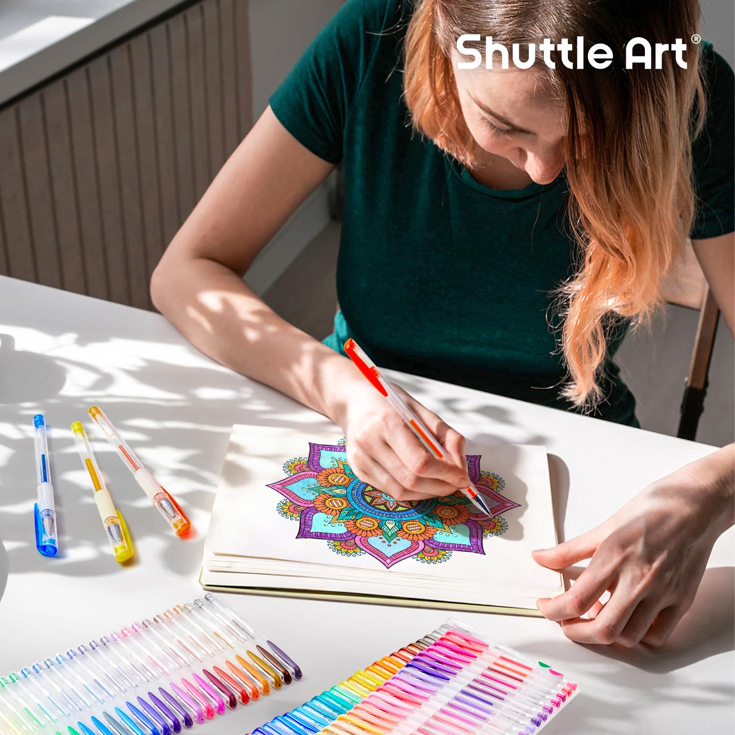 Shuttle Art 260 Pack Gel Pens Set - 130 Vibrant Colors with 130 Refills for Adult Coloring Books, Drawing, Crafts, Scrapbooking & Journaling | Perfect for Artists, Students & DIY Enthusiasts