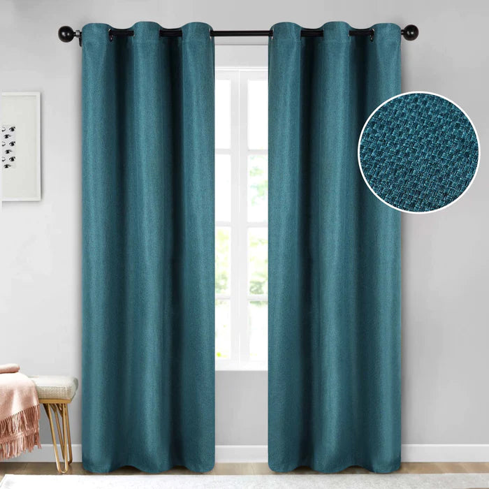Blackout Curtains Set of 2 Panels - Jaxon Textured Room Darkening Window Drapes for Bedroom, Living Room & Home Theater (54x84 Inches)