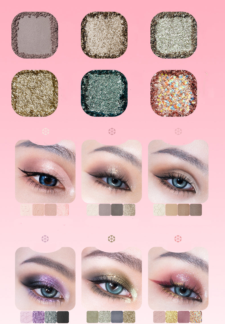 Customizable Quad Eyeshadow Palette by CHEERYEP - Build Your Perfect Makeup Look for Day & Night, Party & Work