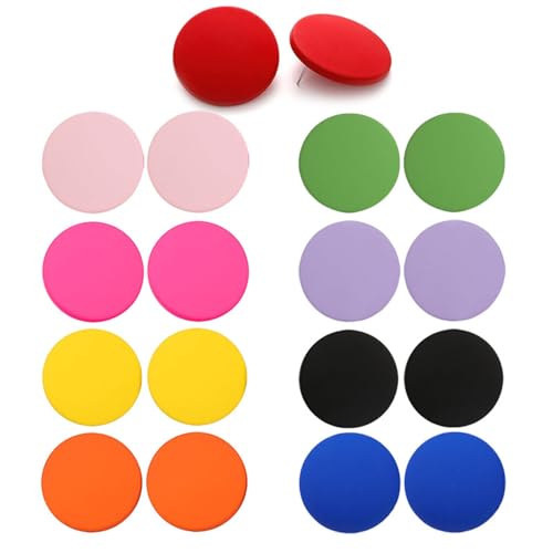 9 Pairs Round Button Earrings