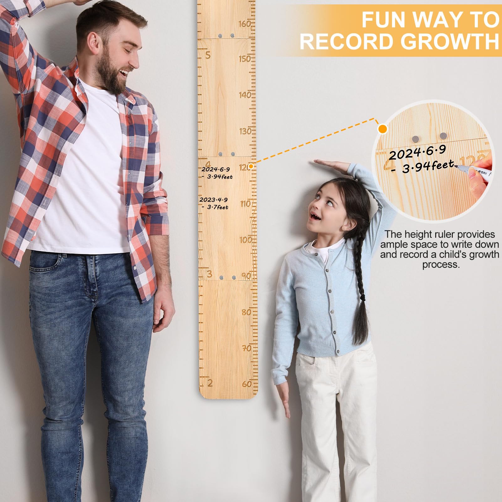 Unicorn Castle Wooden Growth Chart for Kids - Wall Mounted Height Measurement Ruler - Nursery Room Decor for Baby & Toddler - Perfect for Bedroom, Playroom & Birthday Gifts