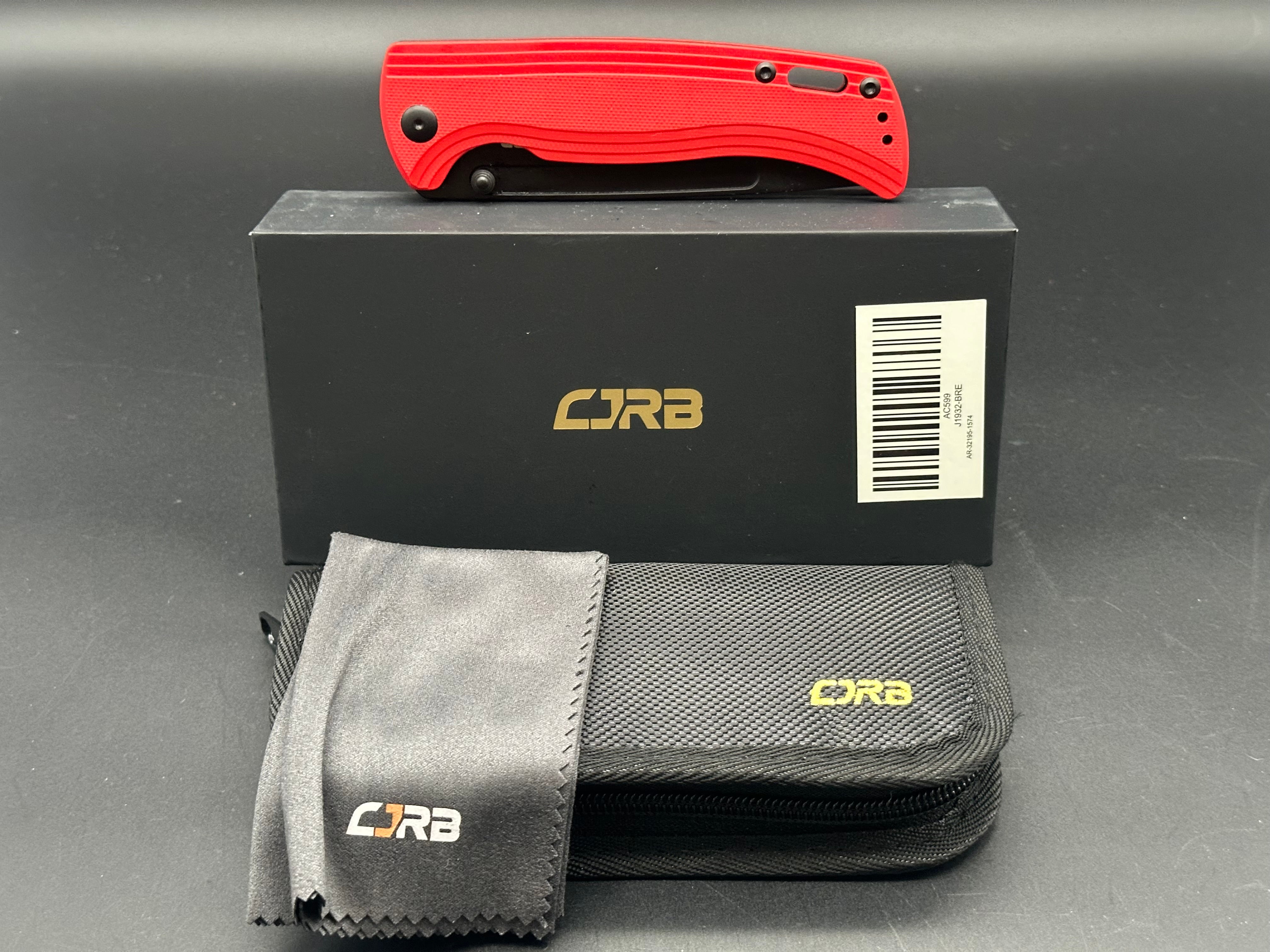 CJRB Liner Lock Folding Knife - Red G10 Handle, EDC Pocket Knife for Outdoor Camping, Hiking & Everyday Carry