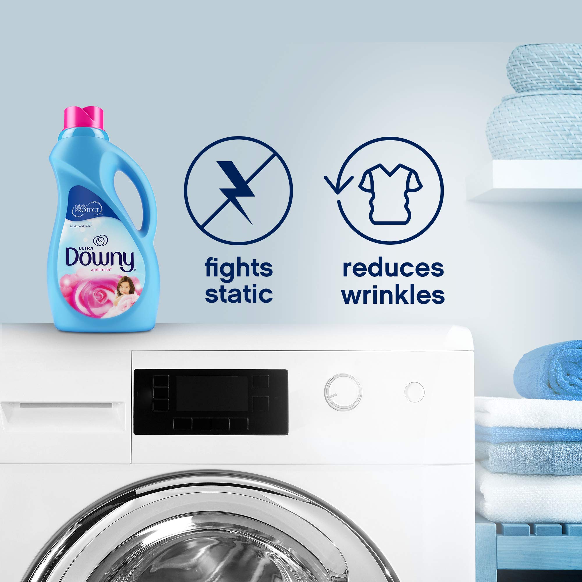 Downy Ultra April Fresh Liquid Fabric Softener - 6 Pack (34 Fl Oz Each, 240 Loads Total) | Gentle on Clothes, Long-Lasting Freshness | Perfect for Laundry, Bedding, and Towels